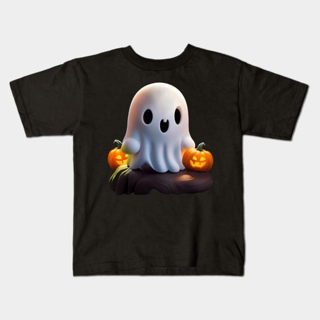 Baby Ghost Creepy Cute Halloween Character Kids T-Shirt by BluedarkArt